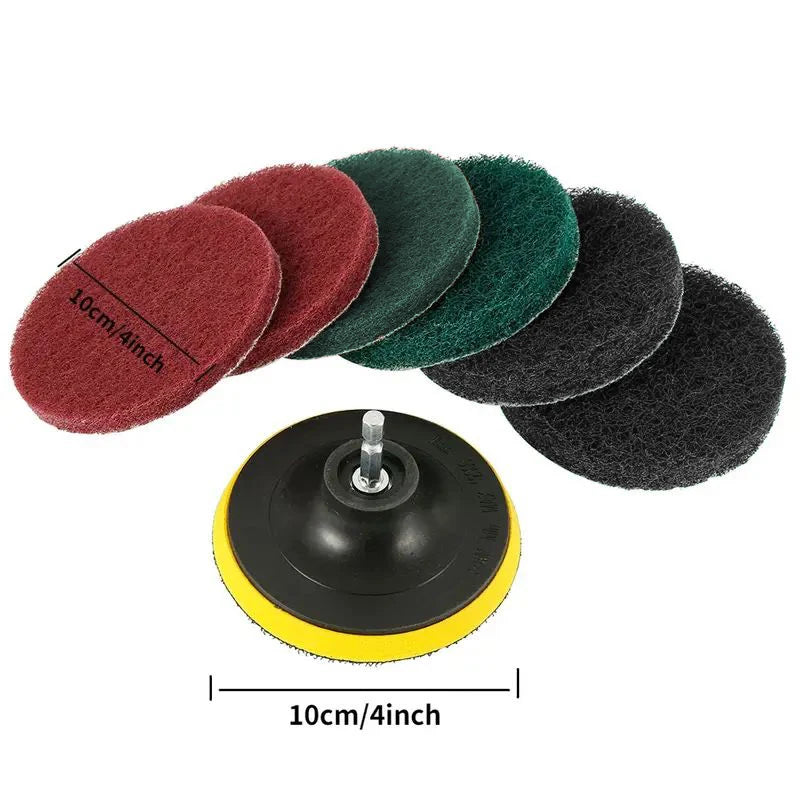 12pcs, Drill Brush Attachment Set, Power Cleaning Scrub Brush And Scrub Sponge, For Grout Floor, Tile, Bathroom, Kitchen